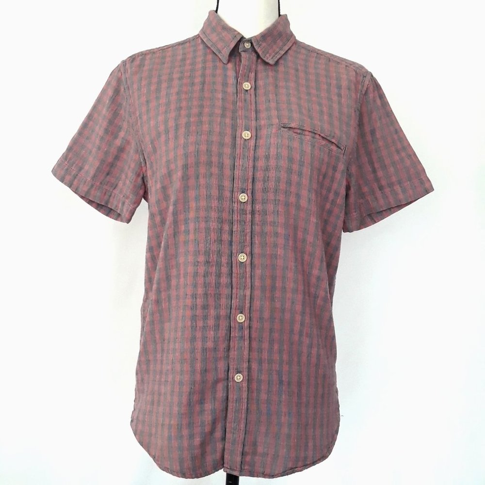 Lucky Brand California Fit Red Black Plaid Shirt